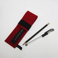 Stiftetui aus Wollfilz in Rot für 3 bis 5 Stifte mit Gummiband Bild 1