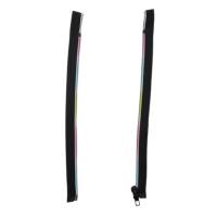 Reißverschluss für Jacken, schwarz mit Spirale in metallisierten Regenbogenfarben, 25cm - 80cm Länge Bild 2