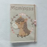 Mutterpasshülle / Hülle mit süßem Pferd für Mamipass - personalisierbar mit Name / Farbwahl - UHeft Hülle Bild 3