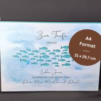 Taufgeschenk personalisiert Namen & Datum - Geldgeschenk zur Taufe für Mädchen und Jungen - Bilderrahmen Fische Bild 3