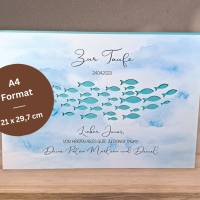 Taufgeschenk personalisiert Namen & Datum - Geldgeschenk zur Taufe für Mädchen und Jungen - Bilderrahmen Fische Bild 9