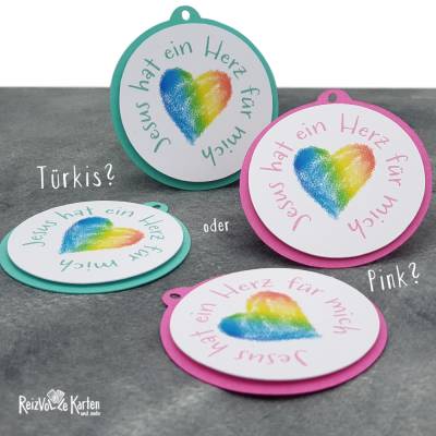 Anhänger Gastgeschenke "Jesus hat ein Herz für mich" (2)