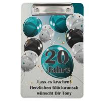 Klemmbrett Luftballons mit Wunschtext und Zahl | Geschenk Geburtstag Ruhestand Bild 7