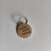 Schlüsselanhänger aus Holz *Home sweet Home* rund Bild 1