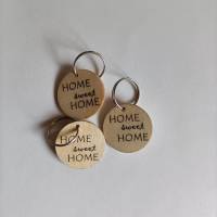 Schlüsselanhänger aus Holz *Home sweet Home* rund Bild 2