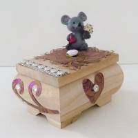 Geldgeschenk Maus Geburtstag Muttertag Holzbox Geschenk Verpackung Bild 2