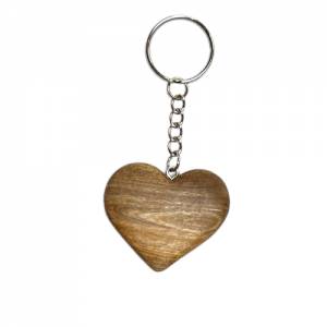Herz Schlüsselanhänger aus Nussbaumholz mit Lasergravur personalisiert Bild 2
