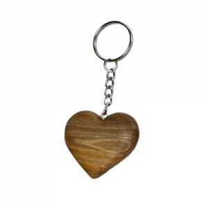 Herz Schlüsselanhänger aus Nussbaumholz mit Lasergravur personalisiert Bild 4