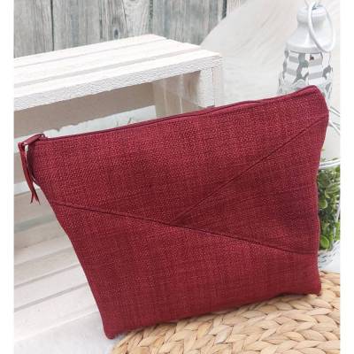 Kosmetiktasche S (Farbbeispiel rot), Tasche aus Polstercanvas in 36 Farben