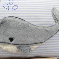 Wal Fisch Namenskissen Taufkissen Kuschelkissen Kindergartenkissen Geburtsgeschenk Bild 5