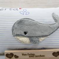 Wal Fisch Namenskissen Taufkissen Kuschelkissen Kindergartenkissen Geburtsgeschenk Bild 7