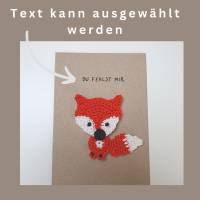 tierische Karte mit Fuchs, Grusskarte für Kinder, Glückwunschkarte Geburtstag handgemacht Bild 4