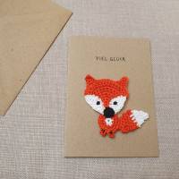 tierische Karte mit Fuchs, Grusskarte für Kinder, Glückwunschkarte Geburtstag handgemacht Bild 5