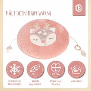 Krabbeldecke personalisiert Spieldecke Reh / Waldtiere Geburtsgeschenk / Babyparty Babygeschenk  / Taufe Bild 4