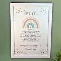 Kommunionsgeschenk für Jungen personalisiert - Kommunion Poster Regenbogen - Bilderrahmen mit Namen -Kommunion Geschenk Bild 5