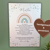 Kommunionsgeschenk für Jungen personalisiert - Kommunion Poster Regenbogen - Bilderrahmen mit Namen -Kommunion Geschenk Bild 6