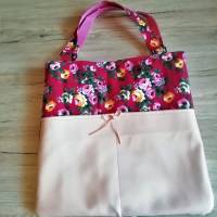 Shopper - ein Rosenmeer schmückt sich mit rosa Fronttaschen Bild 3