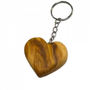 Schlüsselanhänger Handschmeichler Herz aus Olivenholz personalisiert Bild 1