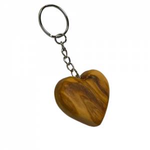 Schlüsselanhänger Handschmeichler Herz aus Olivenholz personalisiert Bild 2