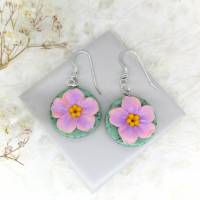 Kirschblüte Kleine Ohrstecker, Sakura Blumen Ohrringe, Frühling Blumen Rosa Hübsche Ohrringe, Geschenk für sie Bild 1