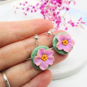 Kirschblüte Kleine Ohrstecker, Sakura Blumen Ohrringe, Frühling Blumen Rosa Hübsche Ohrringe, Geschenk für sie Bild 3