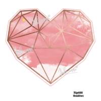 Bügelbild Mosaik Herz Rosa Gold Bild 1