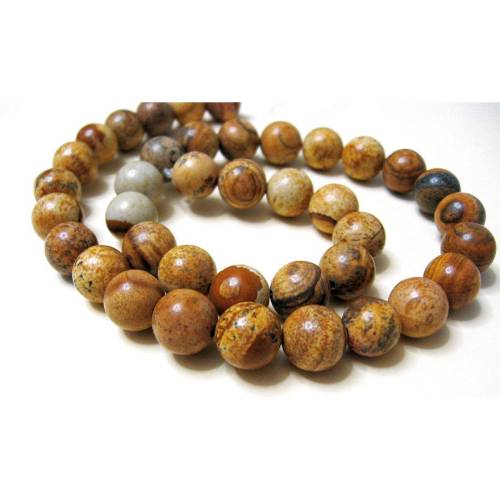 Landschaftsjaspis, Picture Jaspis Perlen 10 mm rund Edelstein Strang, Kettenstrang