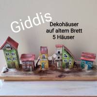 Deko-Holzhäuser, Set, "altes Dorf",handbemalt, Massivholz Bild 1