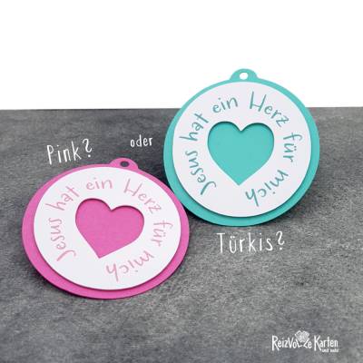 Anhänger Gastgeschenke "Jesus hat ein Herz für mich"