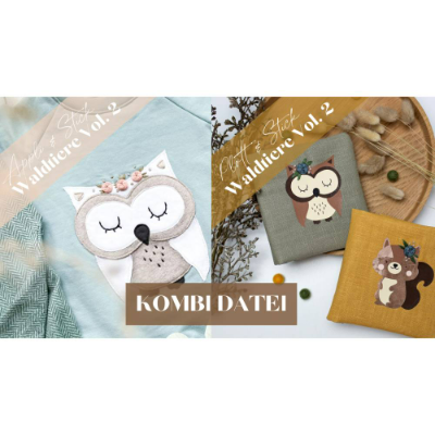 Kombi Datei "Waldtiere Vol. 2" Plotterdatei & Applikation