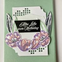 Osterkarte Tulpen Muttertag 3D Grußkarte Glückwunschkarte handgefertigt Unikat Bild 4