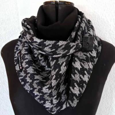 Schaltuch, Dreiecktuch, mit Knopf, Wickelschal, Tuch, Kuscheltuch, Wendeschal