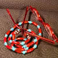 Brillenkette / Brillenband in Rot (BRI 8) Bild 2