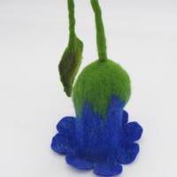 Schlüsseltasche blau - Blume aus Filz, handgearbeitete Schlüsselblume für Blumenfreunde, Filzblüte für Gartenliebhaber Bild 5