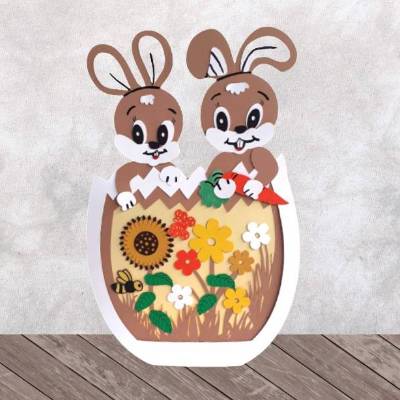 Plotterdatei Osternest mit Häschen