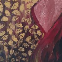 Unikat abstrakte Gemälde Flamenco in Golden Dream Acryl auf Leinwand 80 x 100cm Bild 6