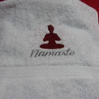 kleines Handtuch ,Gästehandtuch mit Yoga Motiv Bild 1