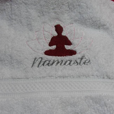 kleines Handtuch ,Gästehandtuch mit Yoga Motiv
