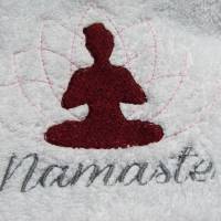 kleines Handtuch ,Gästehandtuch mit Yoga Motiv Bild 2