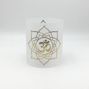 Yoga Licht Om Lotusblüte gold Meditation sanftes Licht bunt Geschenk Windlicht Papier Blüte des Lebens Bild 2