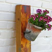Topfhalter für Balkon oder Garten, Blumentopfhalter mit Eisenringen und Treibholz, Nachhaltige Blumenampel, Treibholz al Bild 2