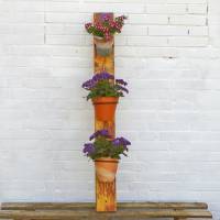 Topfhalter für Balkon oder Garten, Blumentopfhalter mit Eisenringen und Treibholz, Nachhaltige Blumenampel, Treibholz al Bild 4
