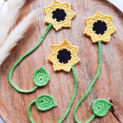 Häkelanleitung Lesezeichen ,,Sonnenblume