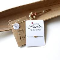 Freundschaftsarmband mit Schmuckkarte | Freundschaftsgeschenk mit Spruch | Herzarmband für die beste Freundin Bild 1