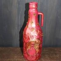Dekoflasche VIKTORIANISCHE DAME Steampunk Upcycling bemalte Glasflasche Geschenk Viktorianisch Recycling Vintage Bild 3