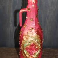 Dekoflasche VIKTORIANISCHE DAME Steampunk Upcycling bemalte Glasflasche Geschenk Viktorianisch Recycling Vintage Bild 7