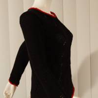 handmade schwarzer Damen-Strickpulli aus Baumwolle und Kaschmir Bild 4