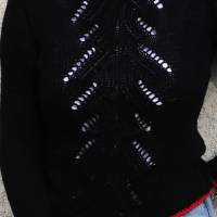 handmade schwarzer Damen-Strickpulli aus Baumwolle und Kaschmir Bild 6