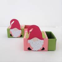Wichtel Geldgeschenk Geburtstag  2 Schachteln mit Schublade Rosa - Hellgrün Bild 4