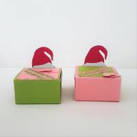 Wichtel Geldgeschenk Geburtstag  2 Schachteln mit Schublade Rosa - Hellgrün Bild 5